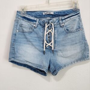 Refuge lace up jean shorts. Size 2. Denim